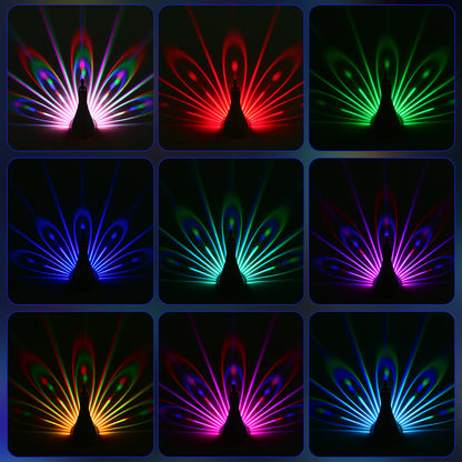 Peacocks Wall Lamp Colorful Ambient Lighting Modern